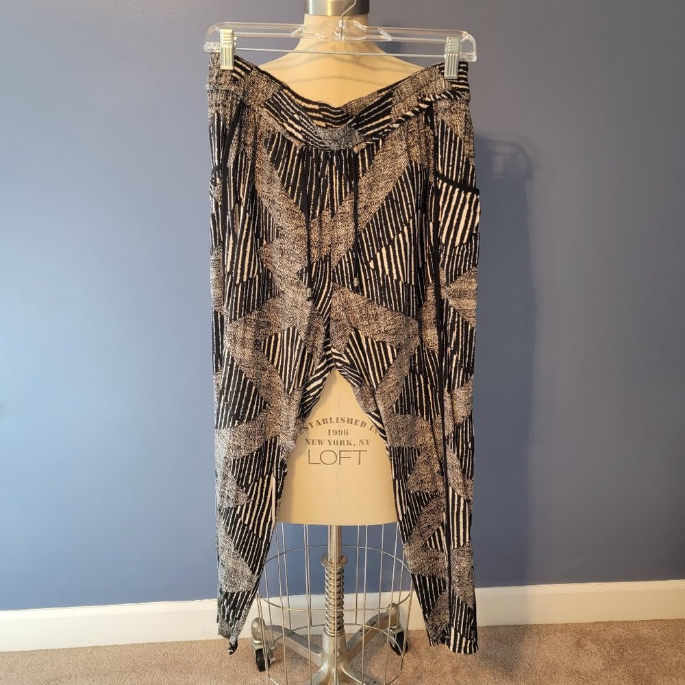 Anthropologie- Rayon ankle pant with drawstring waist